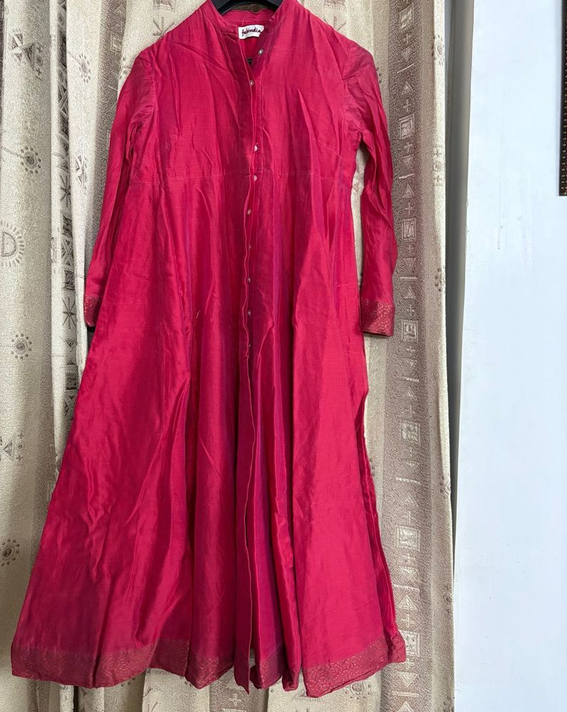 Celebrate in Style:FabIndia’s Elegant Pink A-line