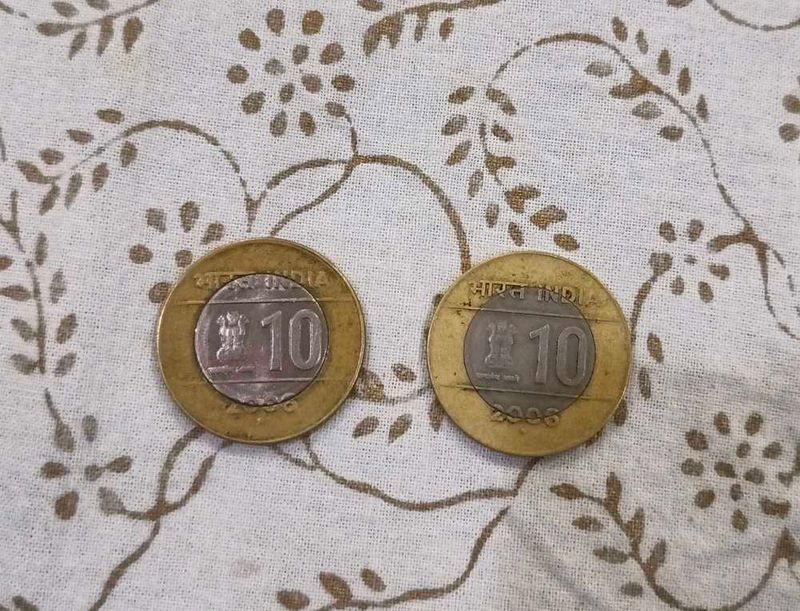 Cross Coin 10 Ruppee  2006