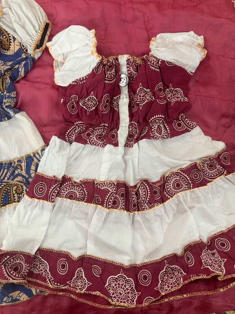 Vintage Burgundy &amp; White Dress