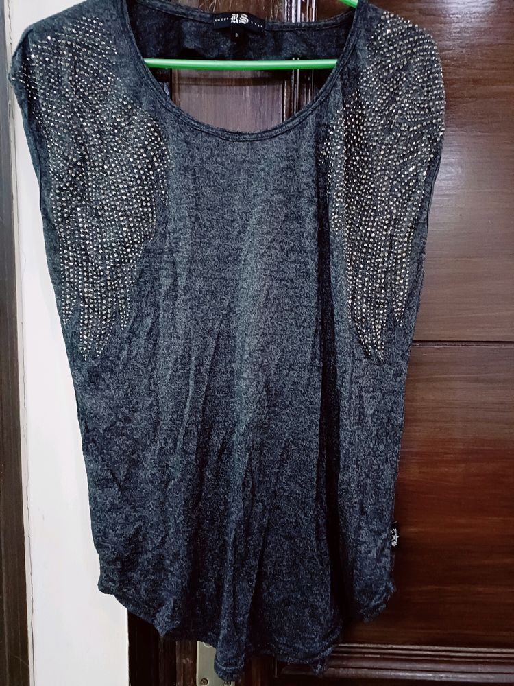Black Colour Stylish Top