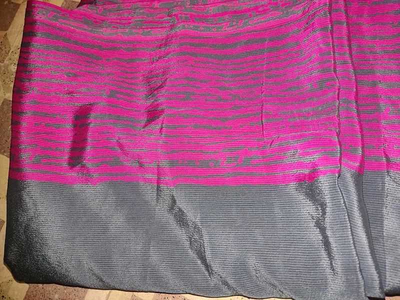 School Crape Saree