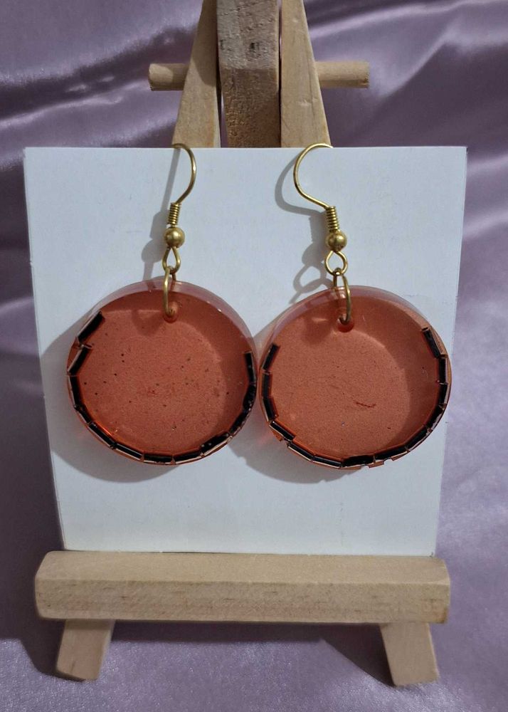 Stylish red Round Earrings | Handmade with love