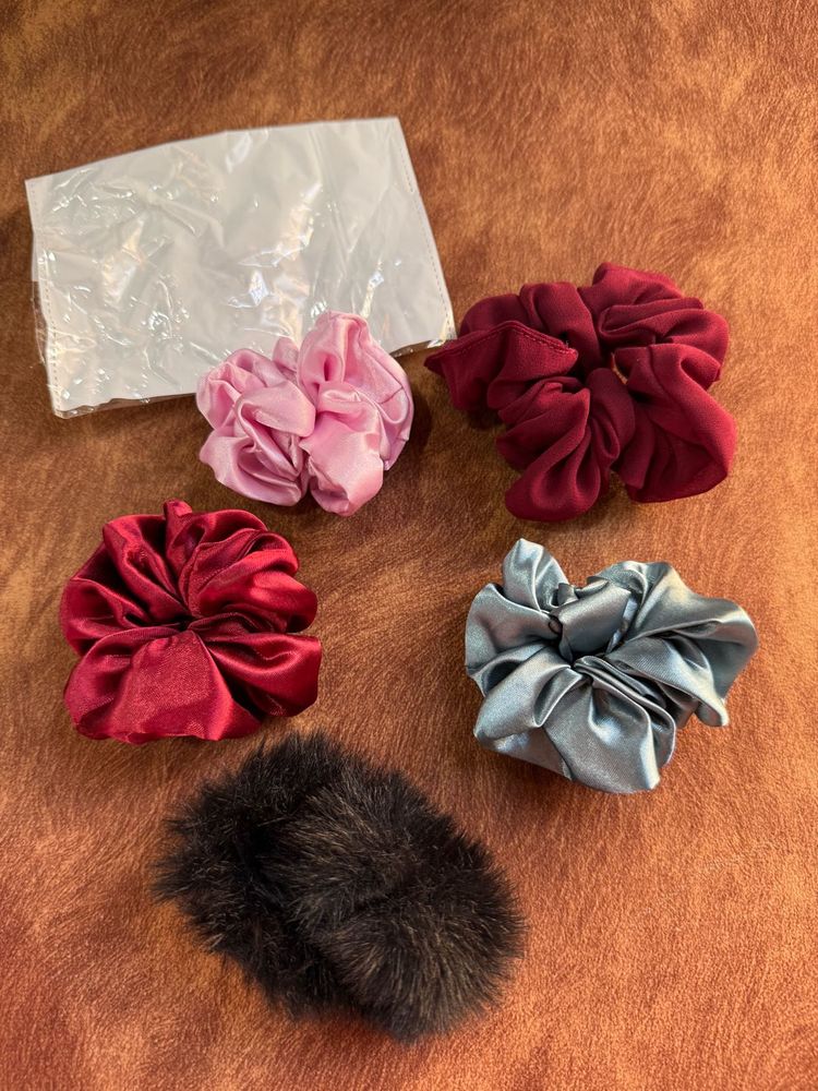 Multicolor Scrunchie Set of 5