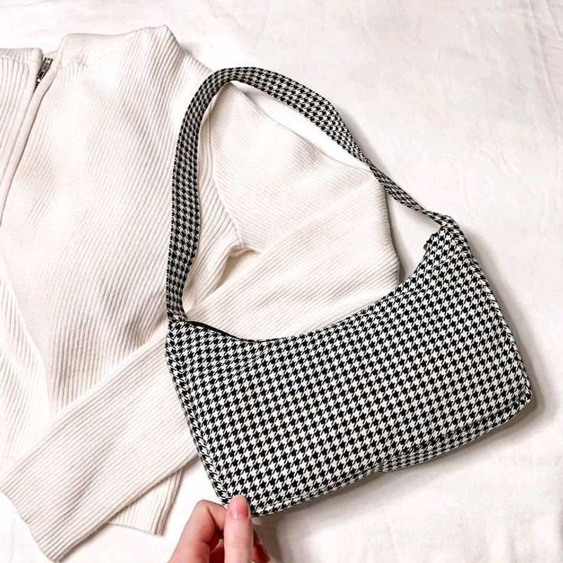 Black And White Houndstooth Bag