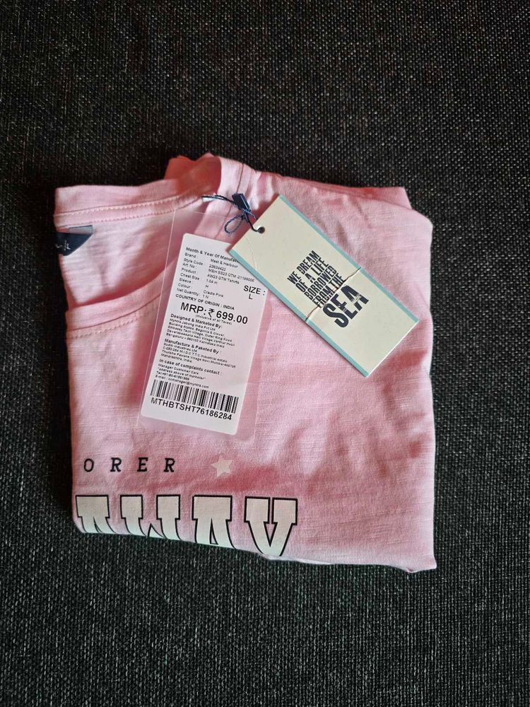 Mast &amp; Harbour Pink Oversized Crop Top