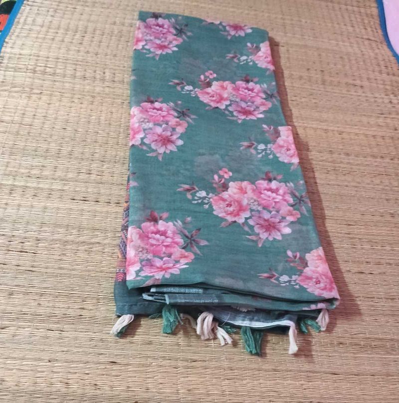 Combo Pack Of Two Linen Cotton Saree With Blouse