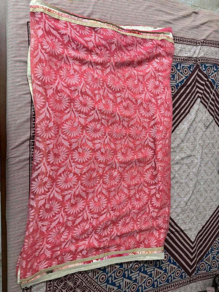 Elegant Pink Floral saree