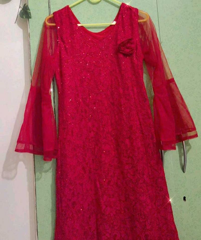 Elegant Red Ethnic Gown