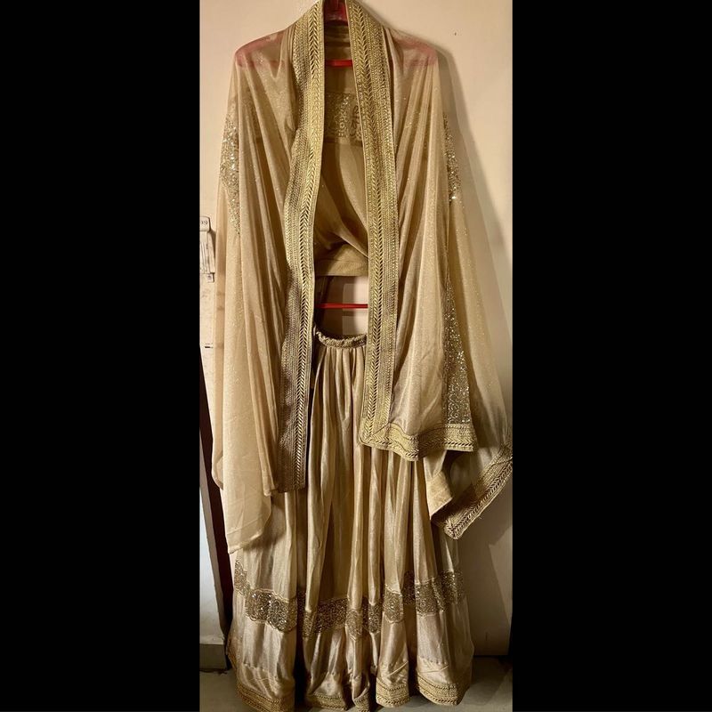 Elegant Gold Lehenga With Dupatta