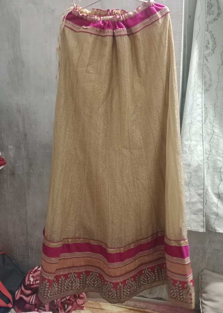 Gold &amp; Pink Ethnic Skirt