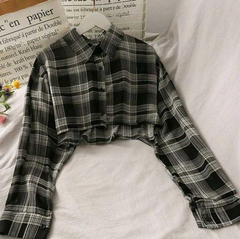 Cropped Plaid Shirt
