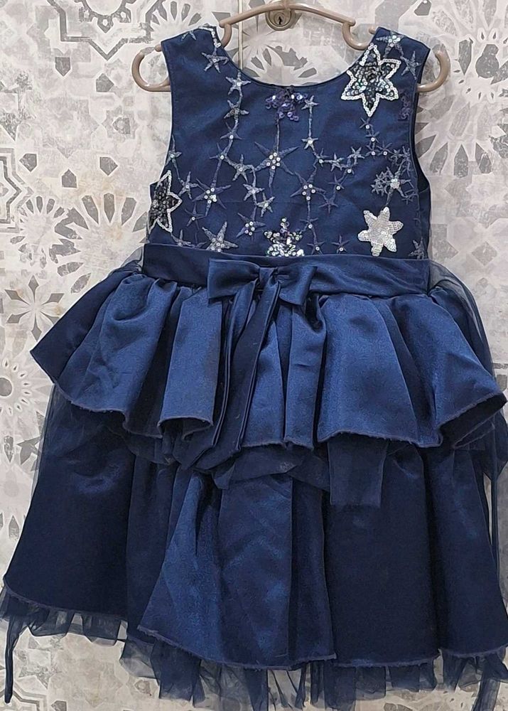 Elegant Navy Blue Girls Dress
