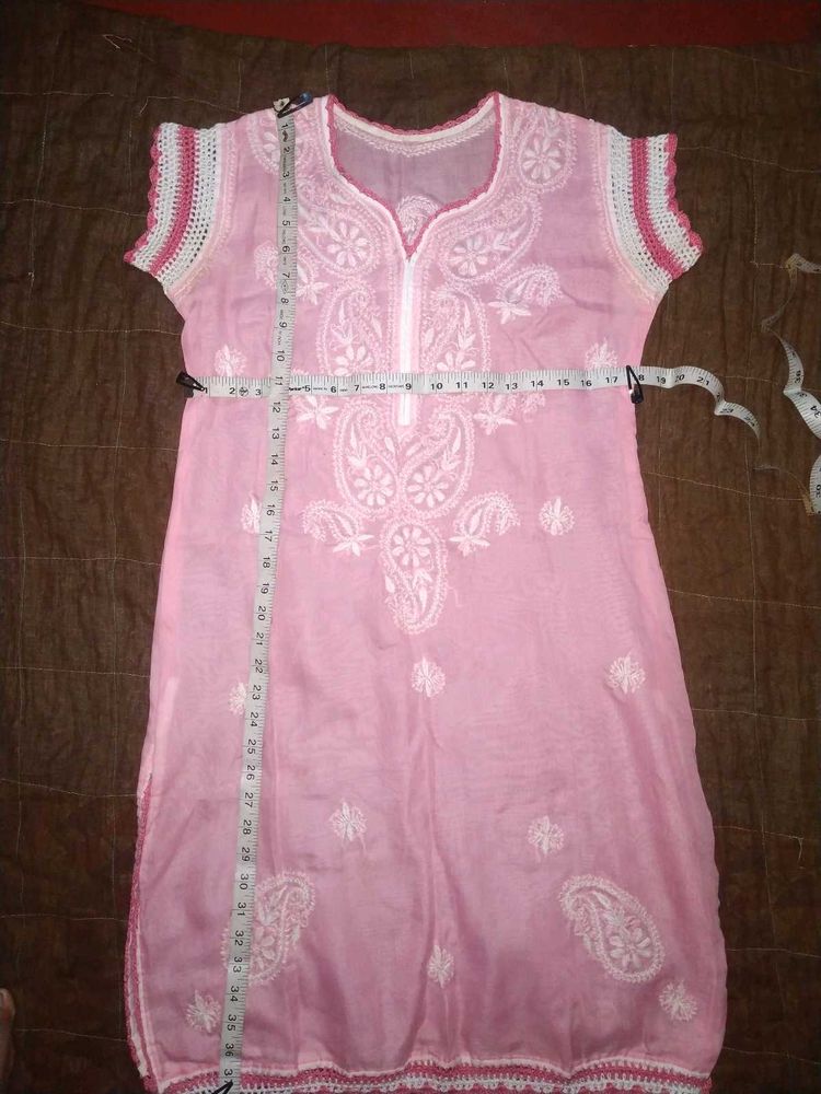Pink Embroidered Kurti