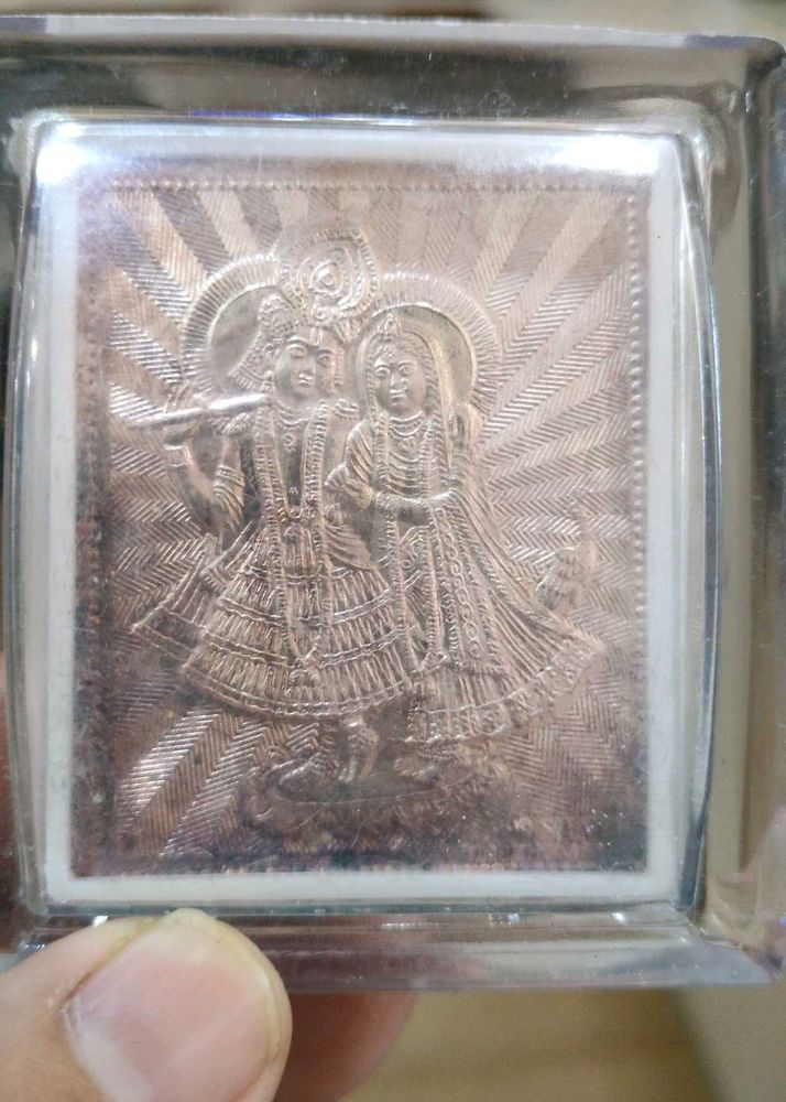 Krishna &amp; Radha Engraved Silver