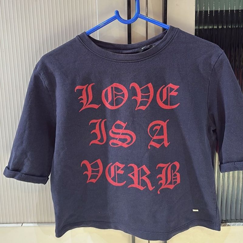 ONLY “Love is a Verb” Crop Top