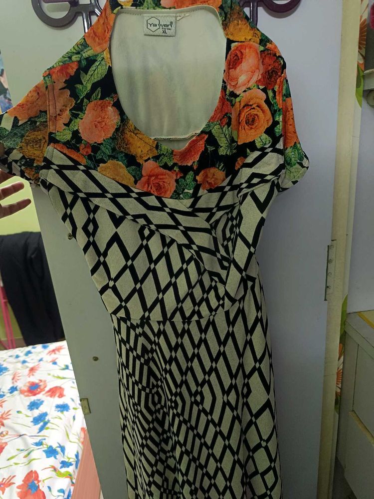 Floral &amp; Geometric Print Dress