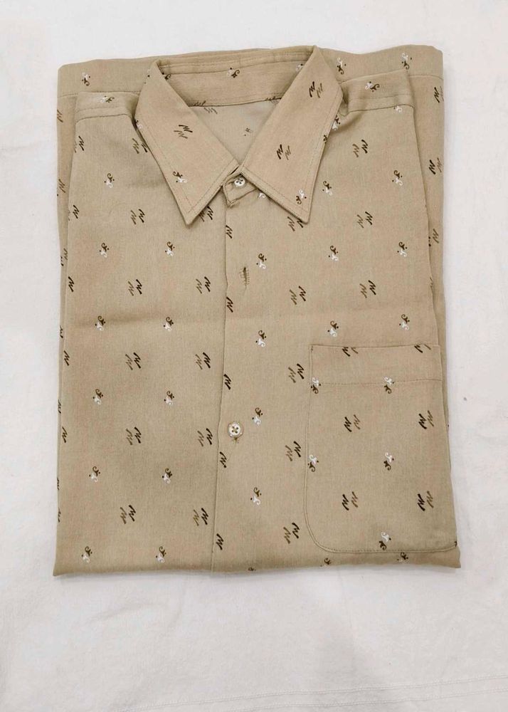 Vintage Patterned Long Sleeve Shirt