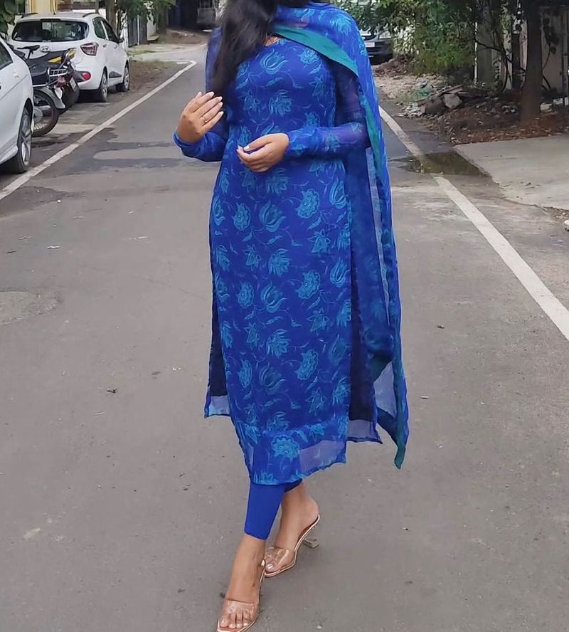 Blue kurti and dupatta only