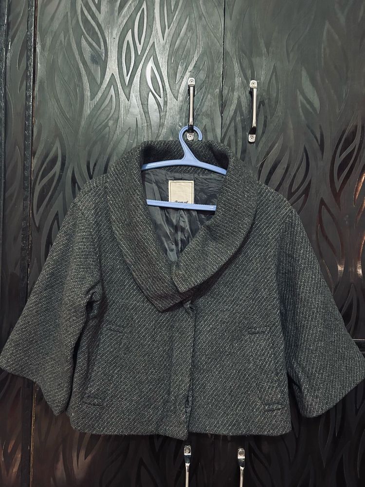 Korean Chic Cropped Gray Jacket