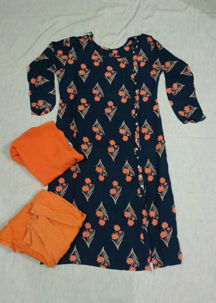 Nevy blue Kurta Set