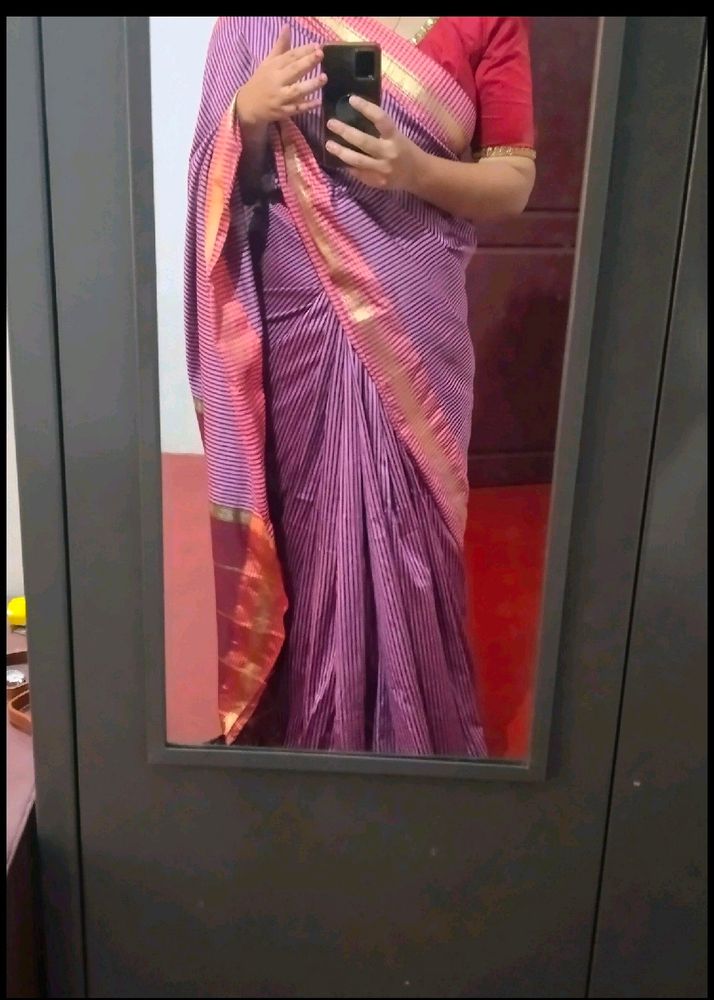 Beutiful Vintage Model Lavender Saree