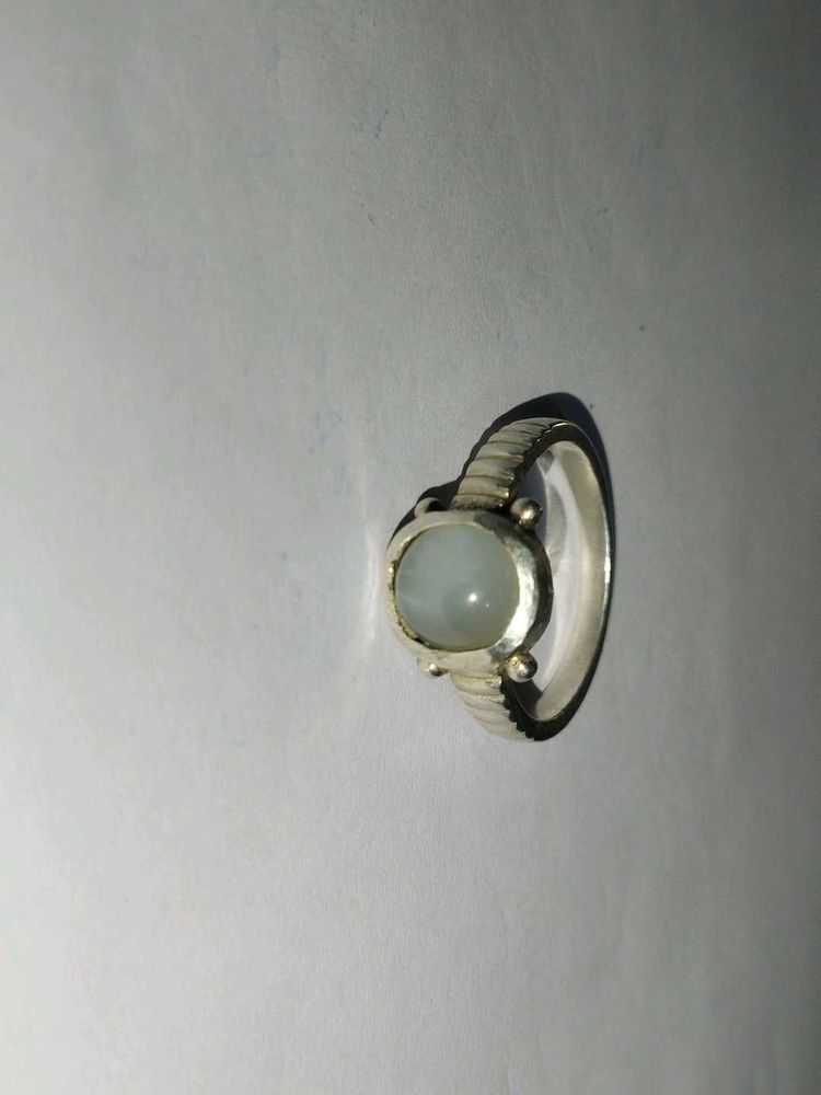 pure Silver Ring with moon stone