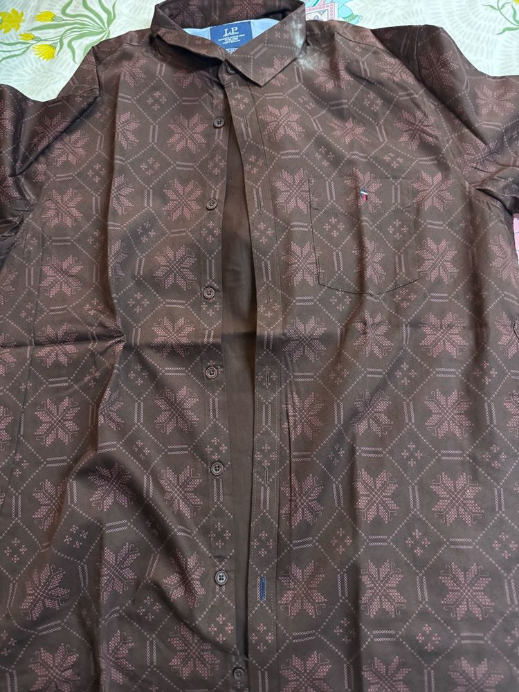 Stylish Brown Patterned Shirt
