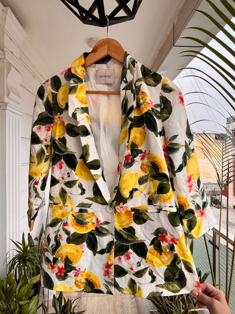 Orsay Lemon Print Blazer