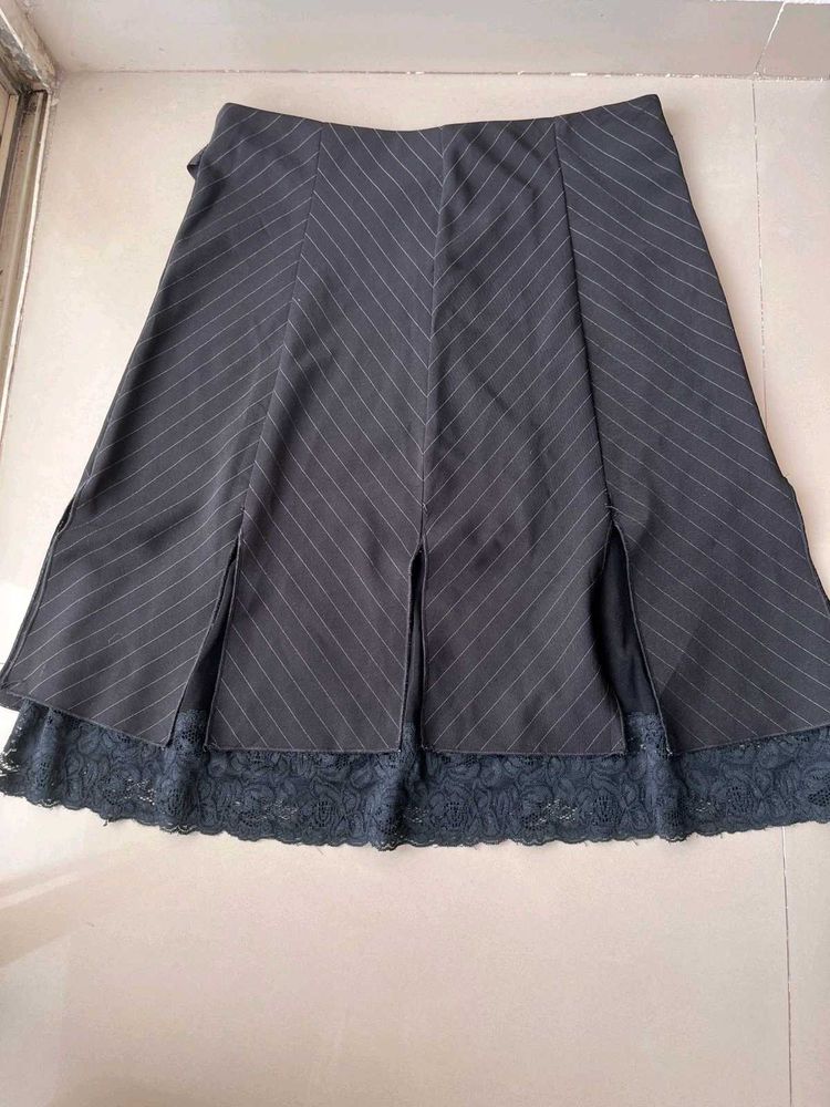 Striped A-Line Skirt