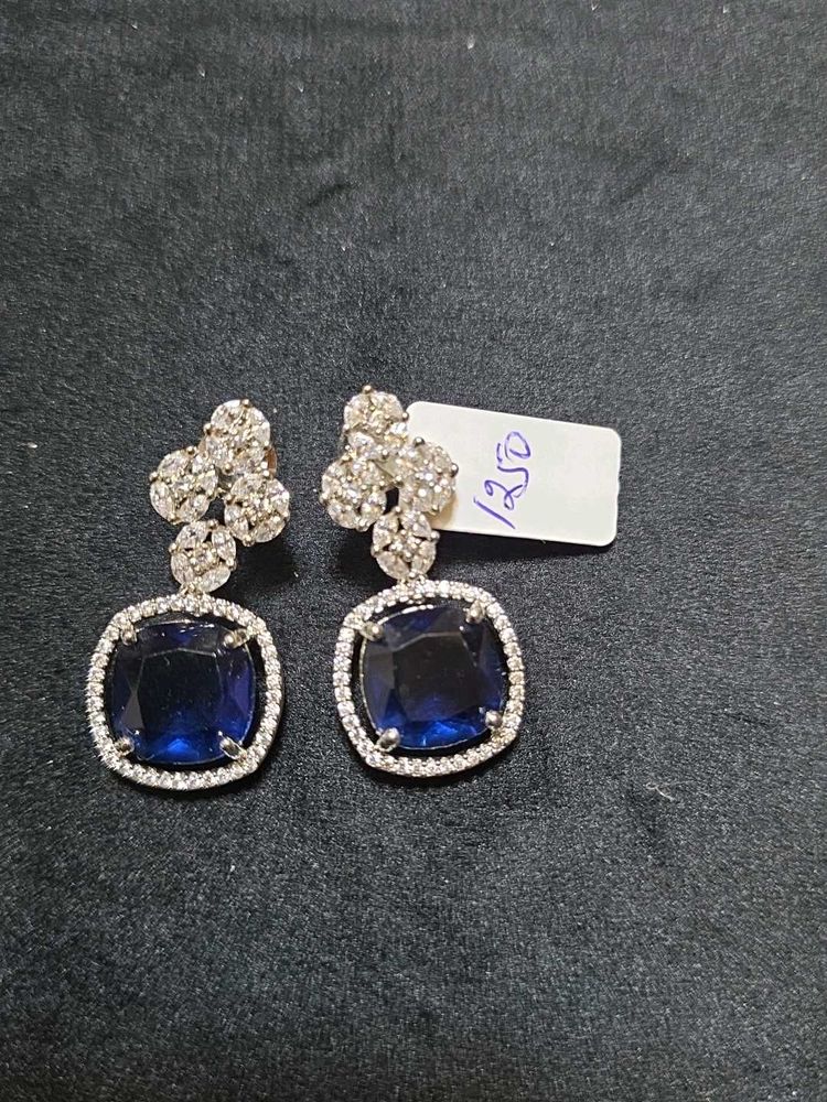 Blue Zircon Earrings