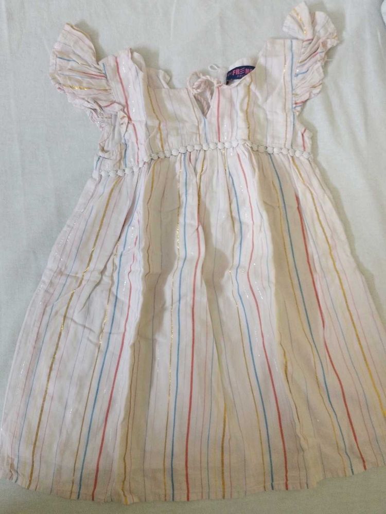 Striped Ruffle Sleeve Dress