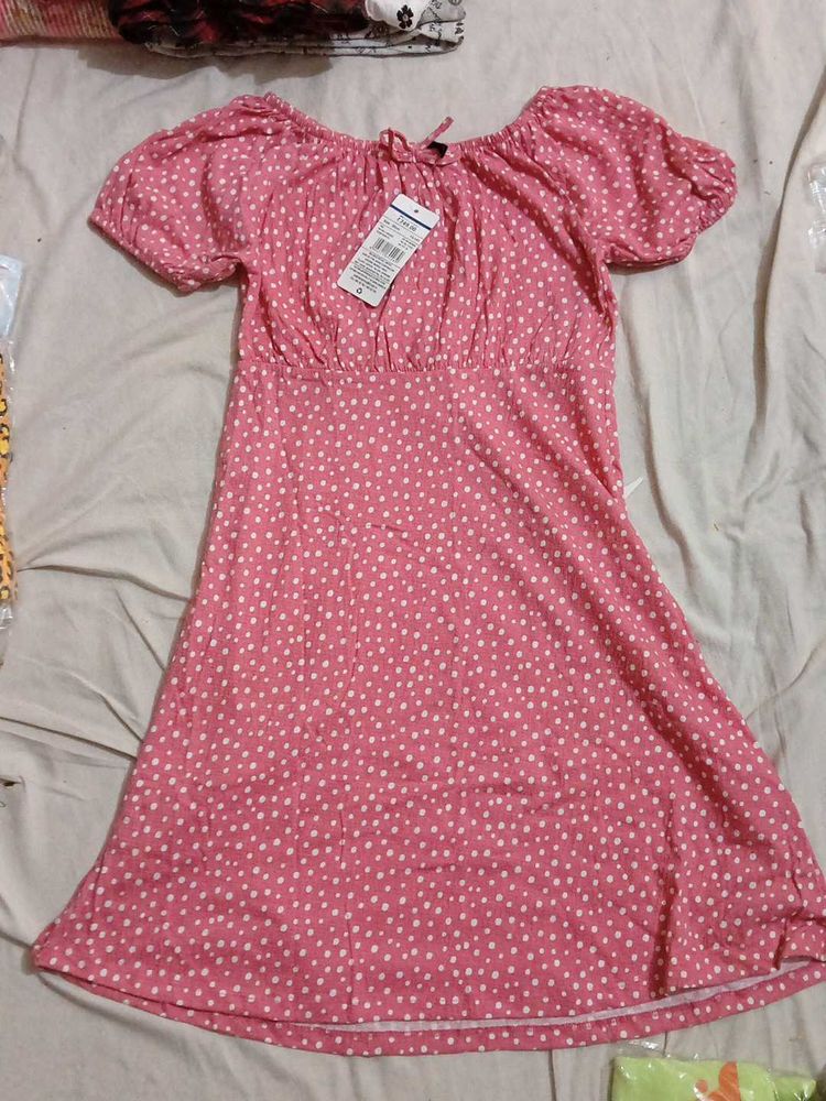Cute Pink Polka Dot Dress