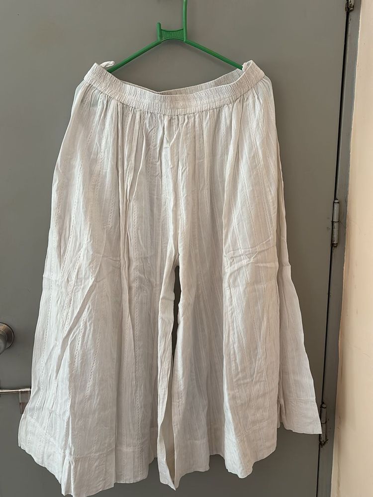 White Full Flare Palazzo