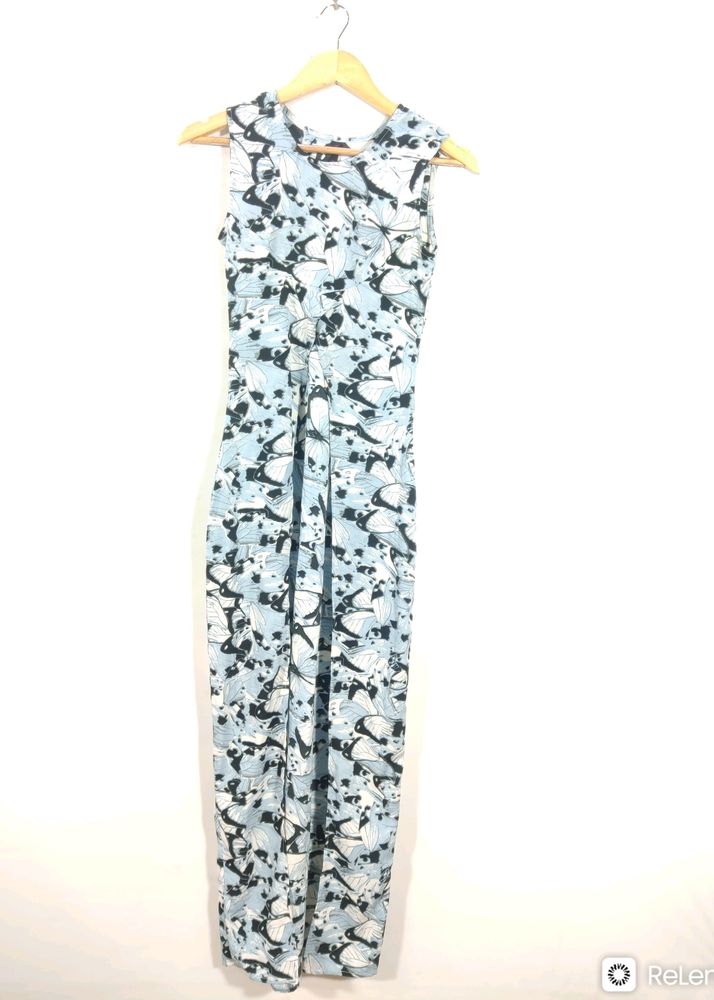 Oliv Blue Printed Round Neck Kurta (Women&#39;s)
