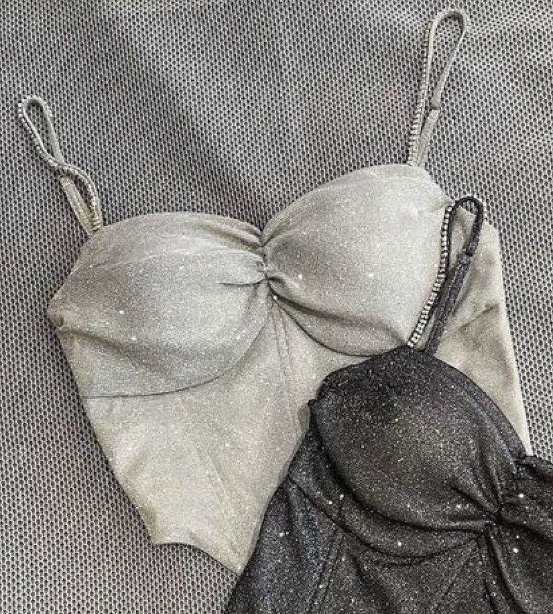 SILVER CORSET TOP