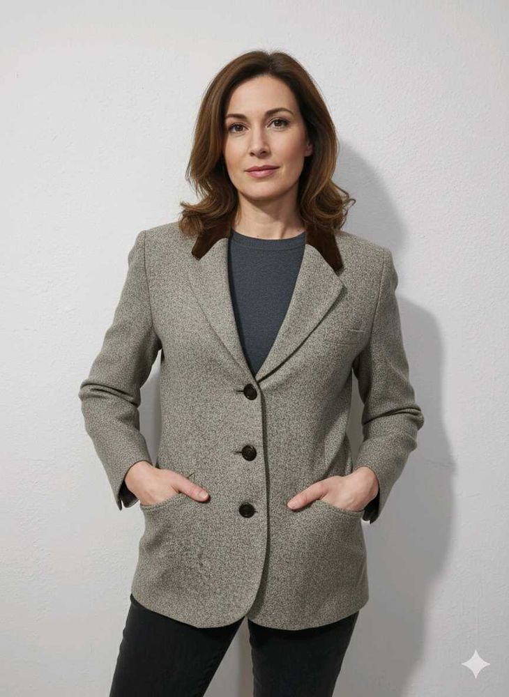 Classic Blazer with Velvet Collar