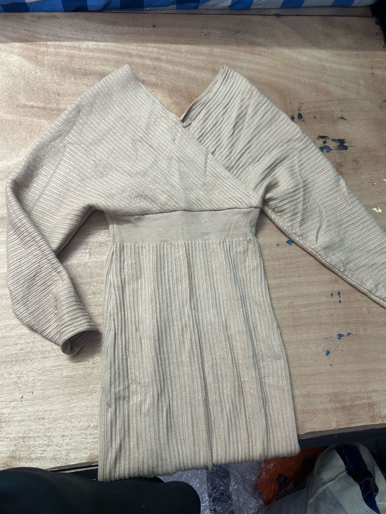 Bodycon Style Beige Dress