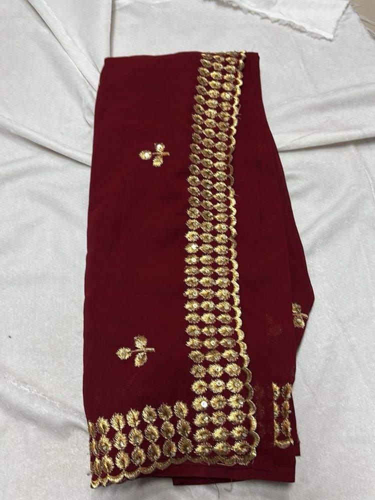 Elegant Maroon Saree