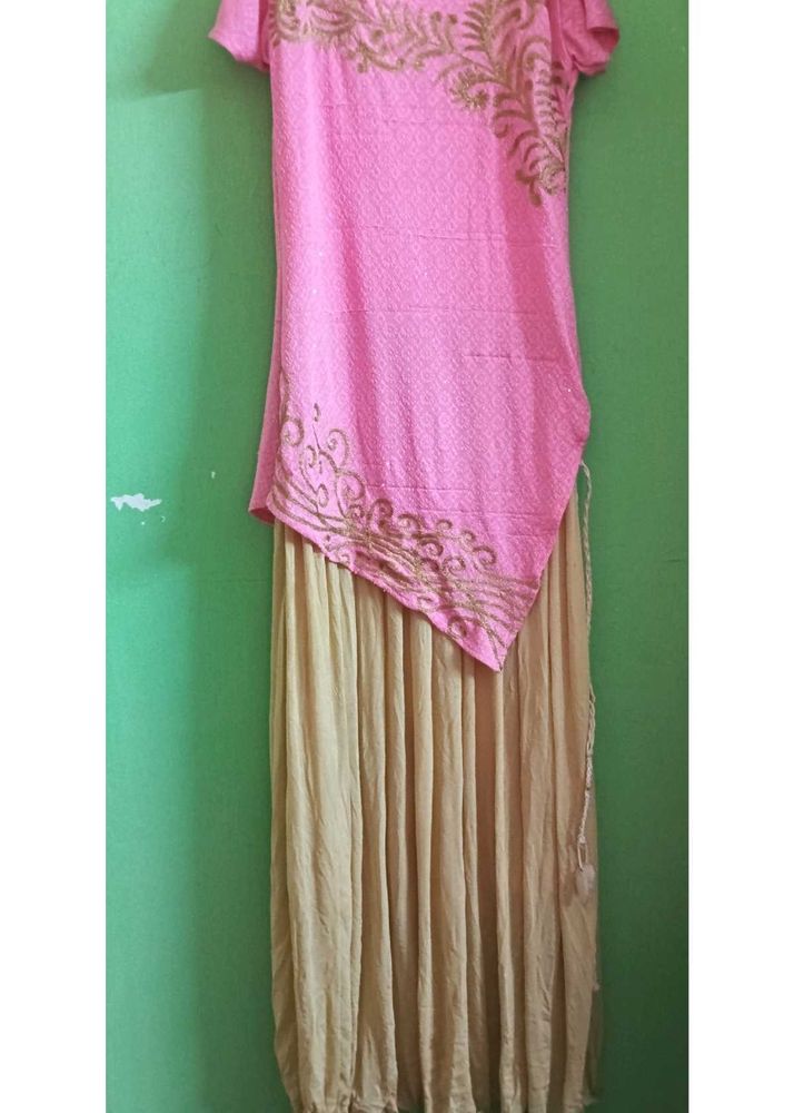 Pink &amp; Gold Kurta Set
