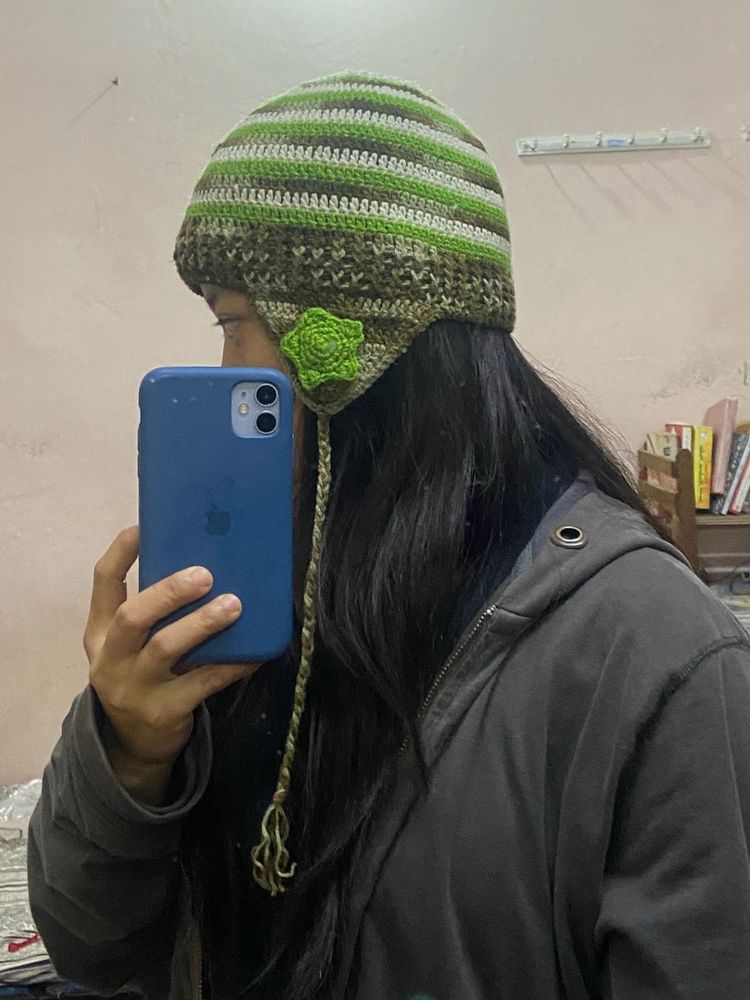 Crochet Striped Beanie Hat