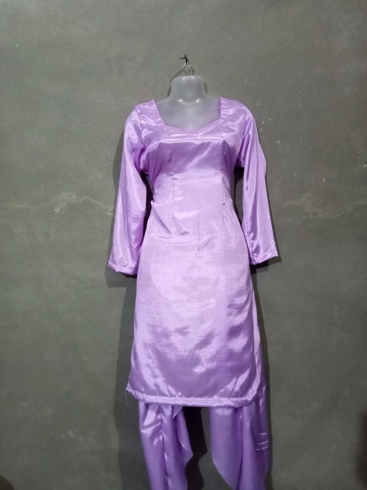 Purple Satin Salwar Suit