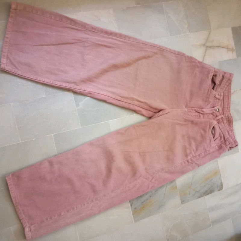 Pink Baggy Straight Pants