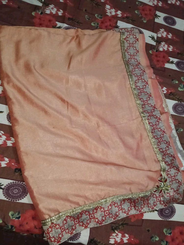 Peach saree