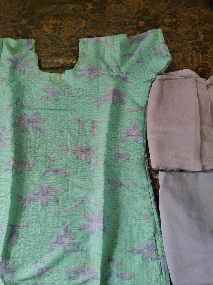 Floral Green Kurta Set