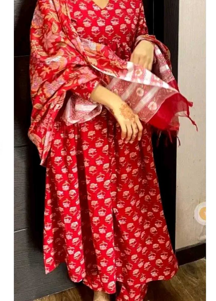 New Cotton Anarkali suit Set