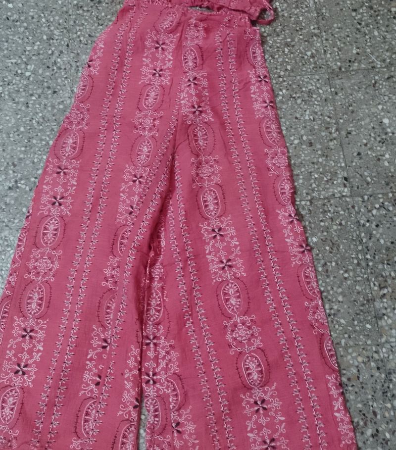 Women 2 Piece Dress Pink Colour
