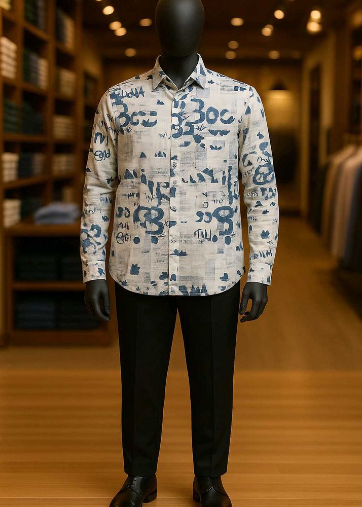 🇳🇿💫🔥 Abstract Print Button-Down Shirt