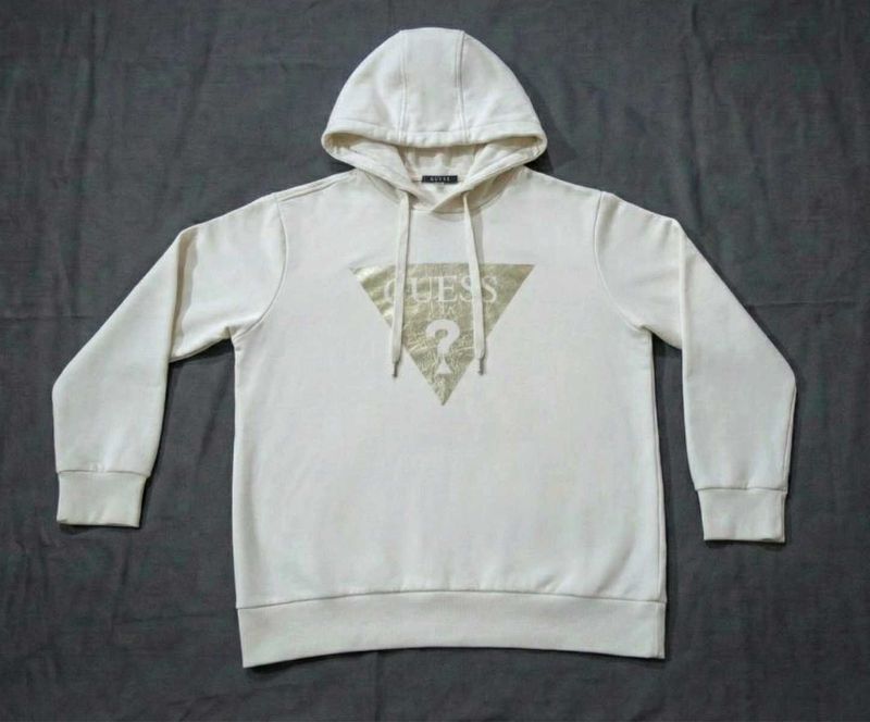 🇰🇷GUESS Logo Hoodie – Off White (Original)
