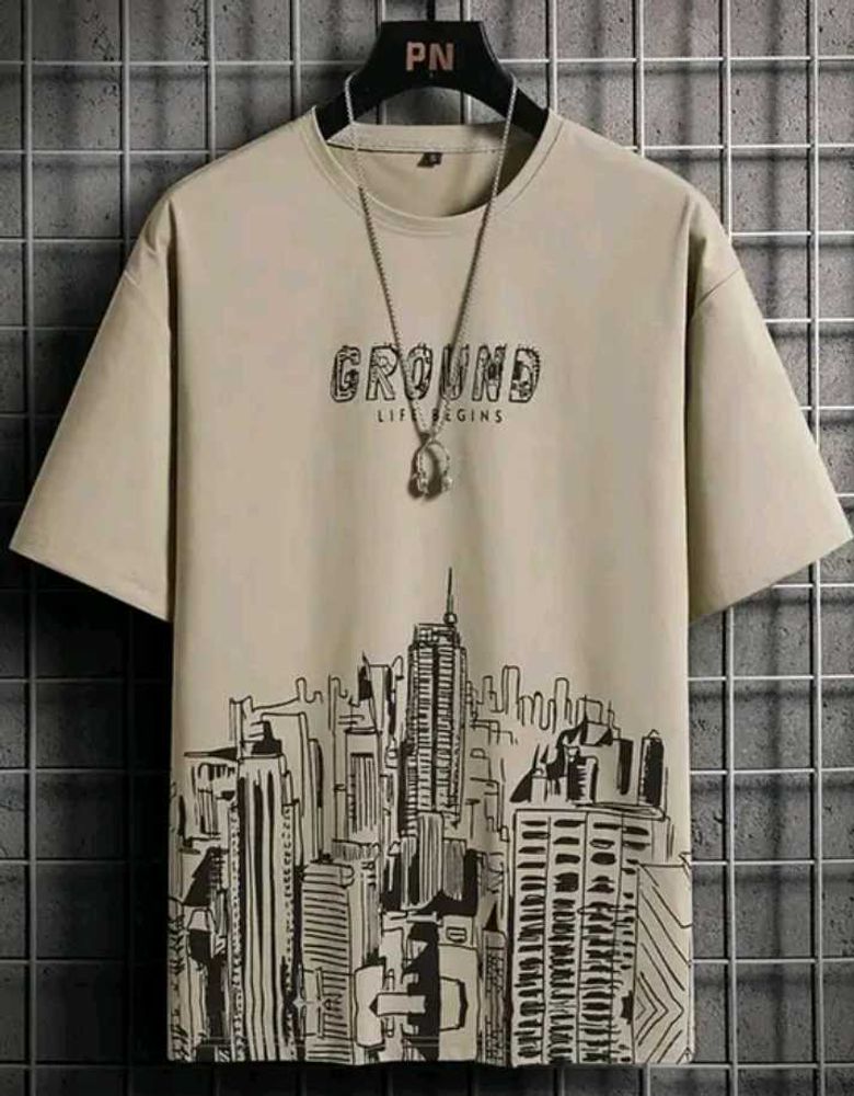 Graphic Print Tee with Necklace