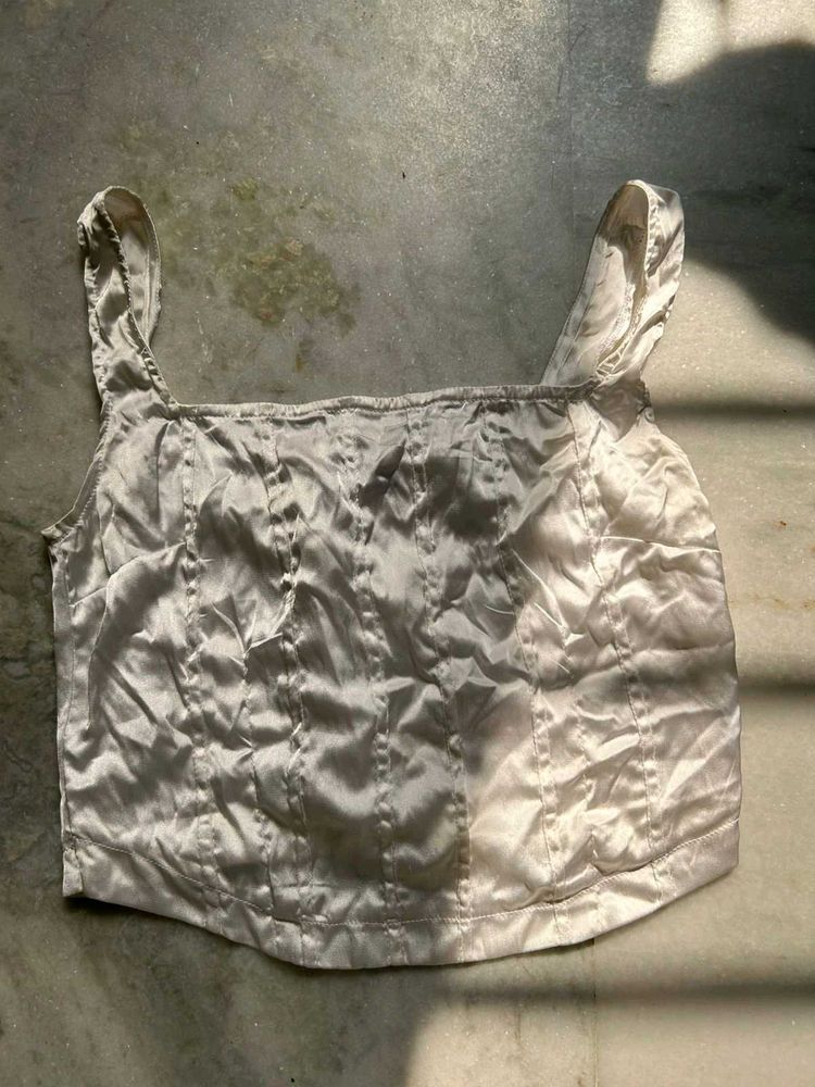 Satin Corset Style Crop Top